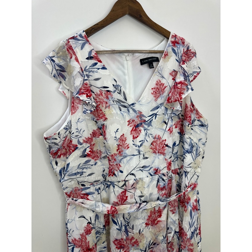 Lane Bryant 4th of July Theme Floral Burnout Dress Tie Plus Size 20 Summer *Flaw - Picture 14 of 15